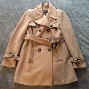 The Limited Camel Double Breasted Trench Coat